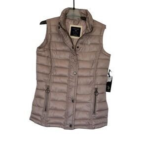 US Polo Assn Womens Pearl Quilted Puffer Vest Snap Zip Small 015108N5 NEW